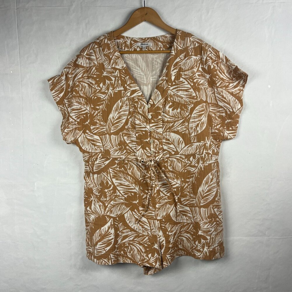 2/$30 Madewell Leaf Print Romper Medium